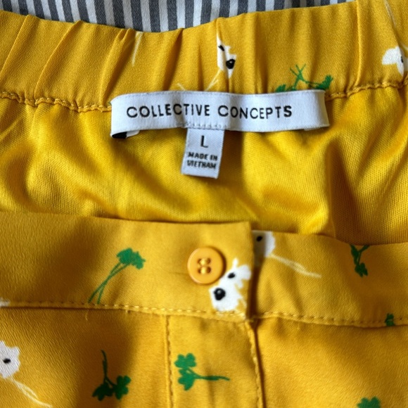 Collective Concepts Button Front Yellow Floral Maxi Skirt Size L - Picture 9 of 12